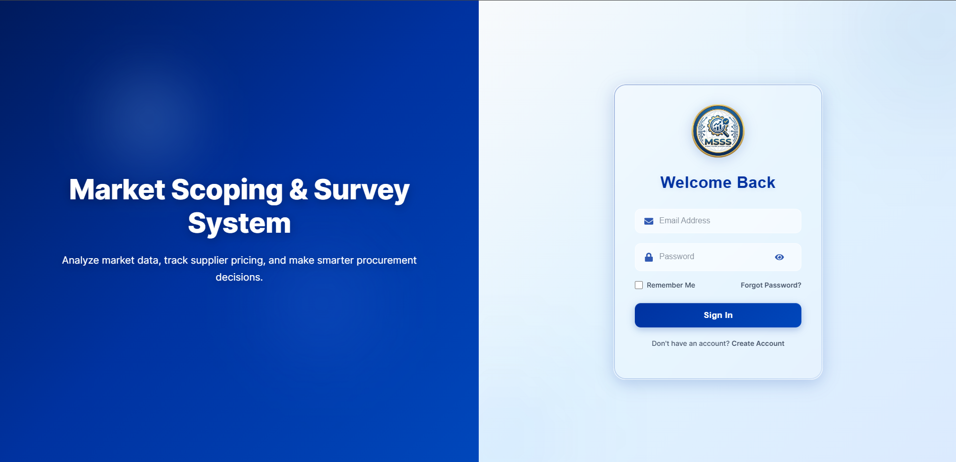 Market Scoping & Survey System screenshot